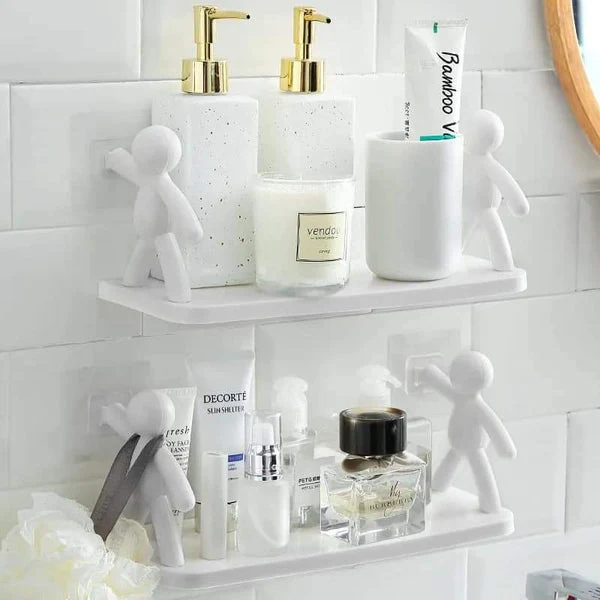 Wall Mounted Man Holding Multipurpose Organizer