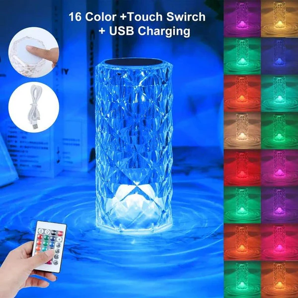Crystal Mutli Color Changing Lamp
