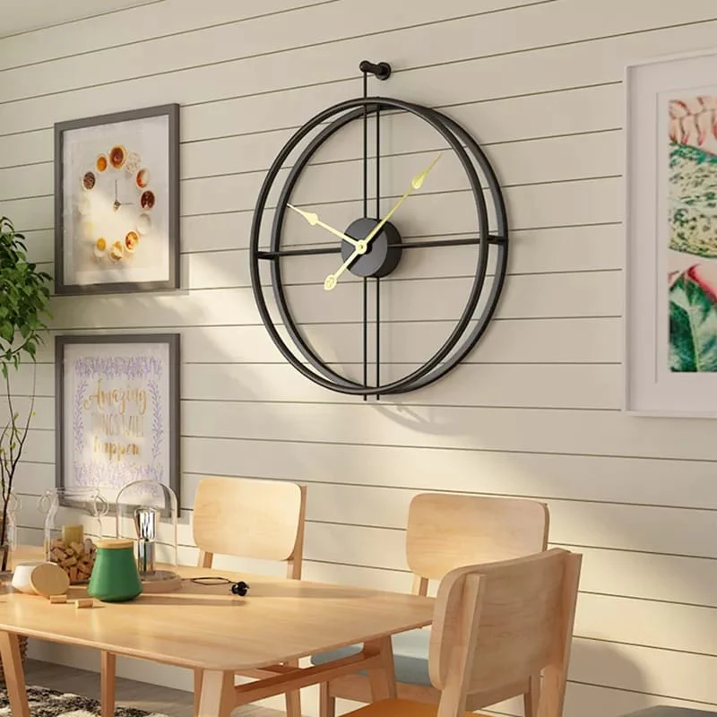 Imported Metallic Golden And Black Color Wall Clock