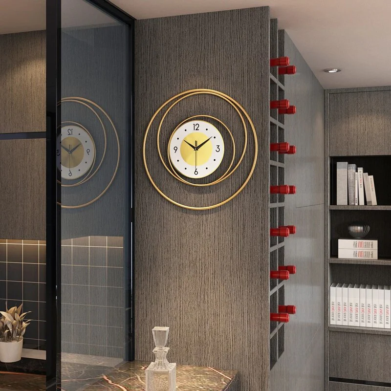 Imported Metallic Orbial Look Golden Wall Clock