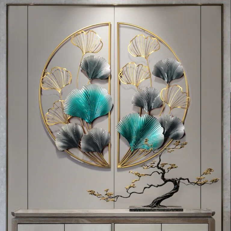 Ginkgo Leaves Quarter Moon Wall Art Decor