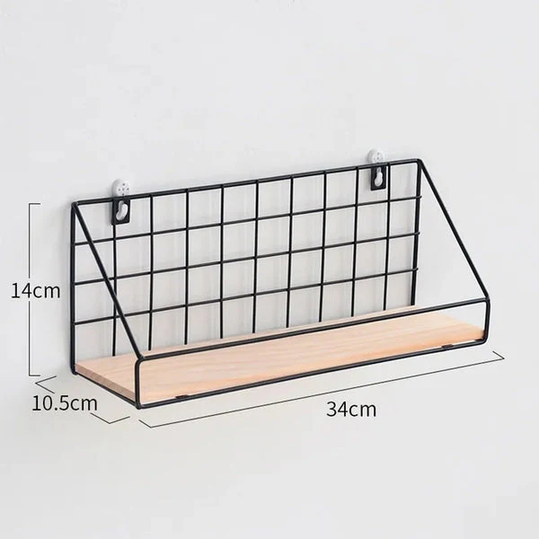 Iron Shelf With Wooden Base.