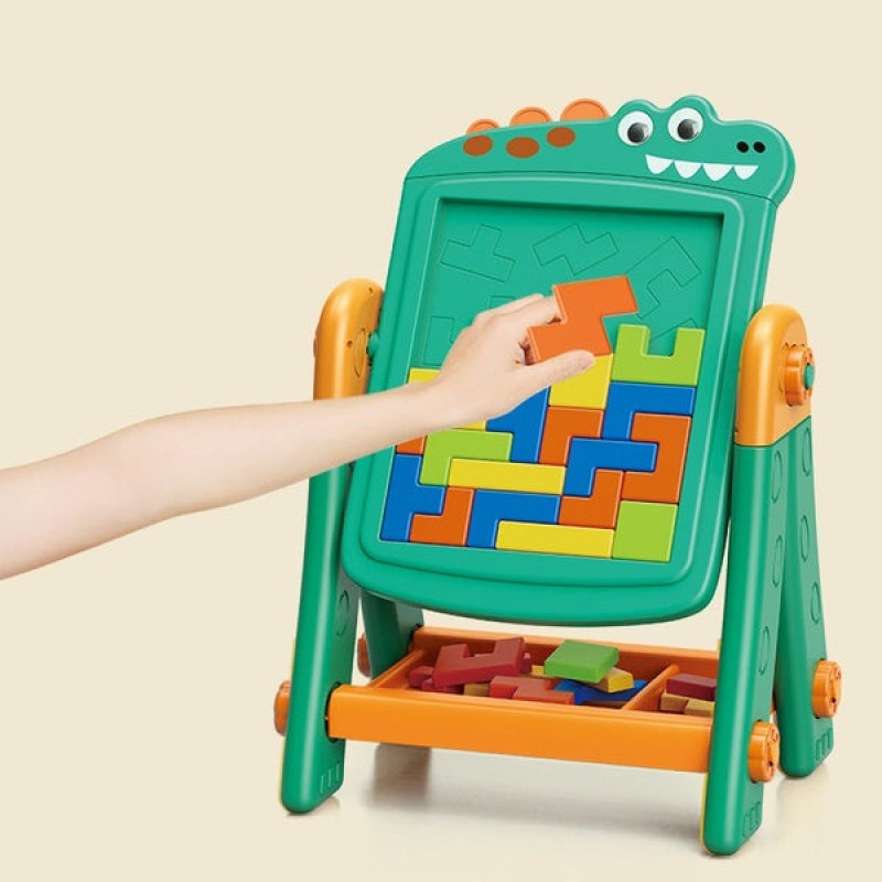 2 in 1 crocodil learning board drawing board building blocks
