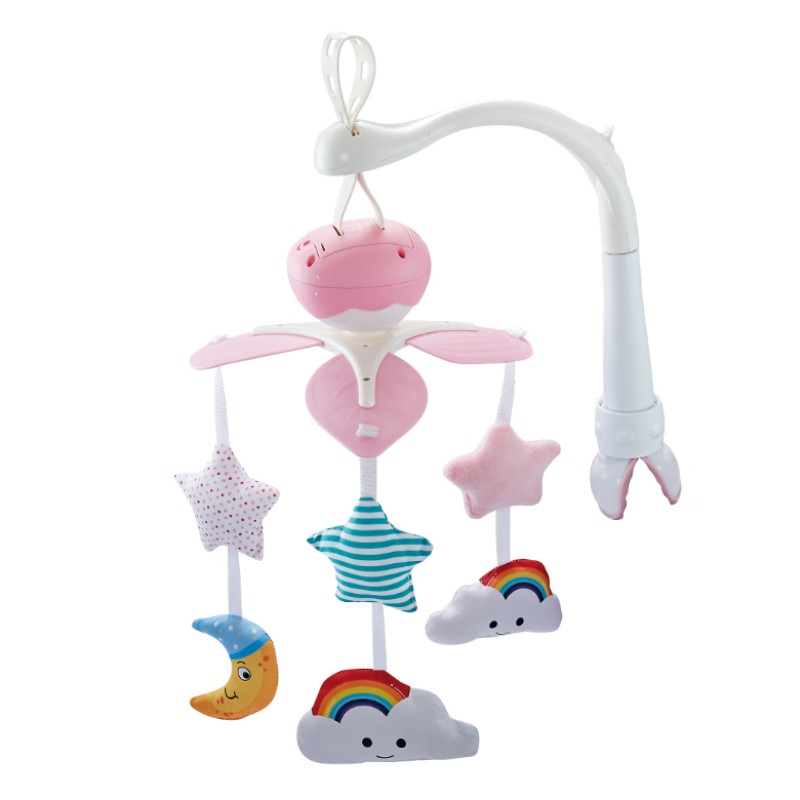 Bedside Musical Rotating Cot Mobile Pink