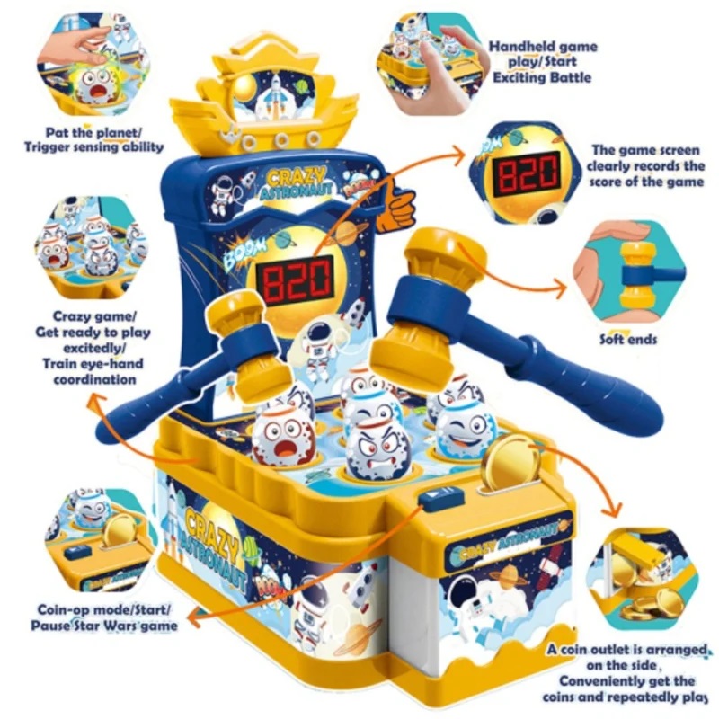 Buy Crazy Astronaut Mole Attack Game With Light and Sound Toy For Kids