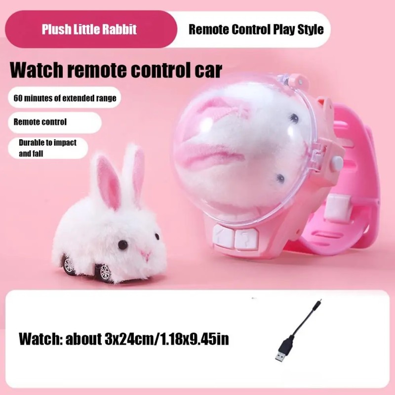 Mini RC Car with LED Lights 2.4G Rabbit Dog Crab Racing Car Toy
