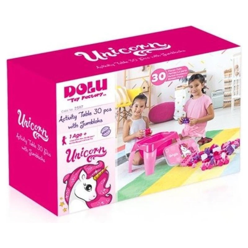 Dolu Unicorn Activity Table With Jumblocks 30 Pcs-2598