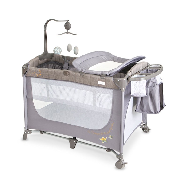 Tinnies Drop Side Play Pen – Grey – T302 – 022