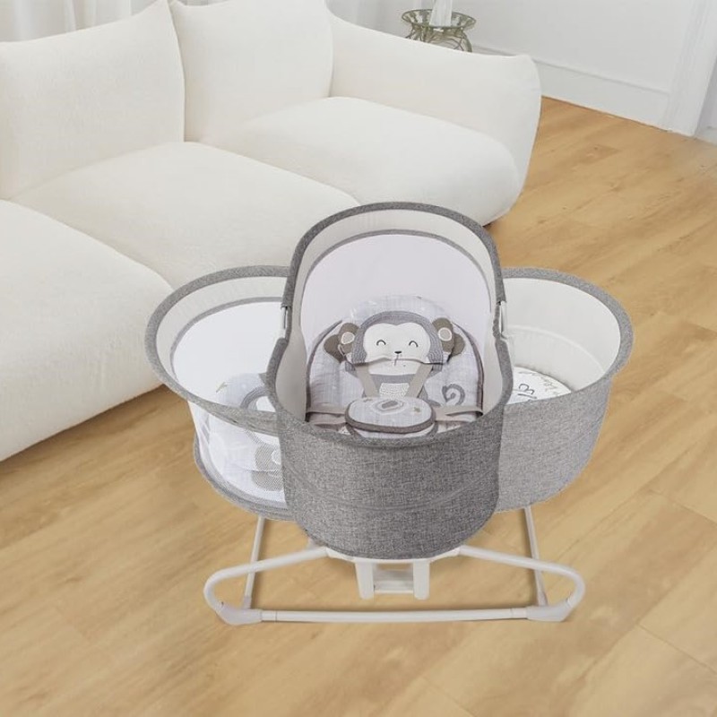 Mastela 4in1 Baby Automatic Electric Swing + Bassinet – Monkey Print – 3087