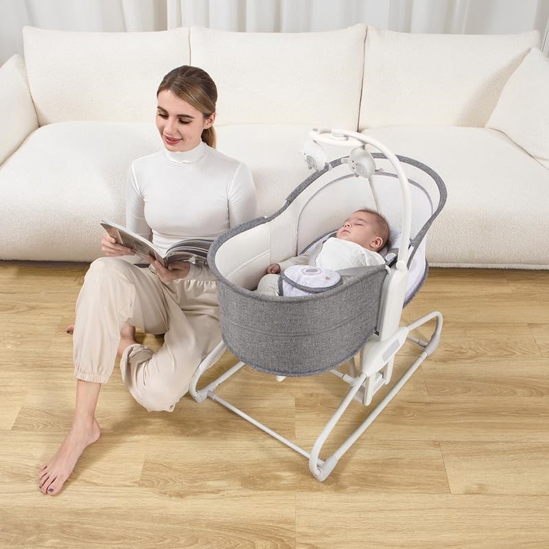 Mastela 4in1 Baby Automatic Electric Swing + Bassinet – Monkey Print – 3087