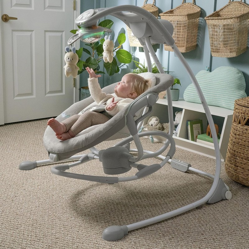 Ingenuity InLighten 2-in-1 Baby Swing & Rocker with Vibrations and Lights