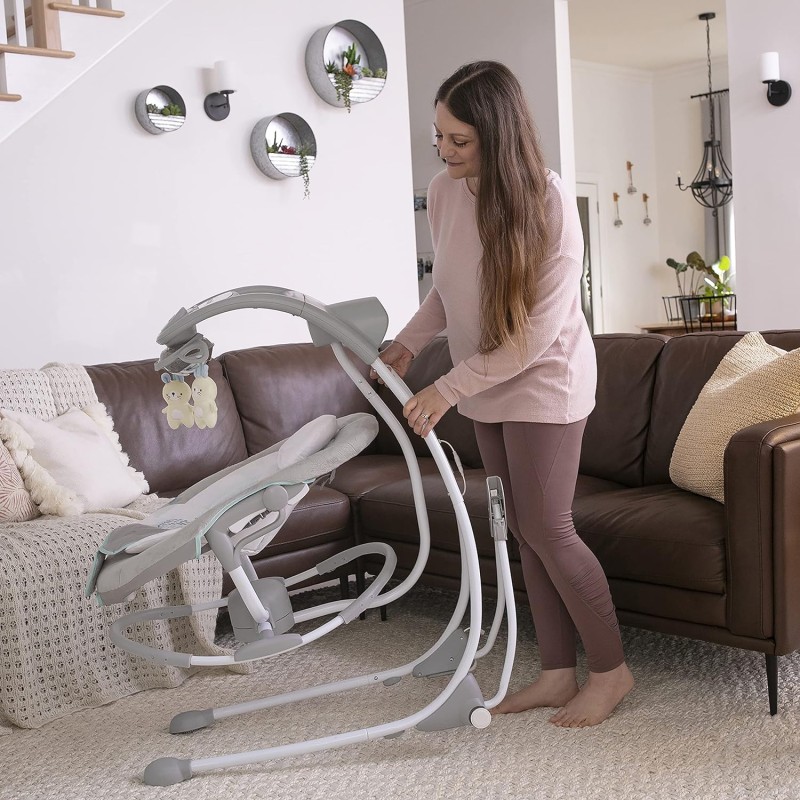 Ingenuity InLighten 2-in-1 Baby Swing & Rocker with Vibrations and Lights
