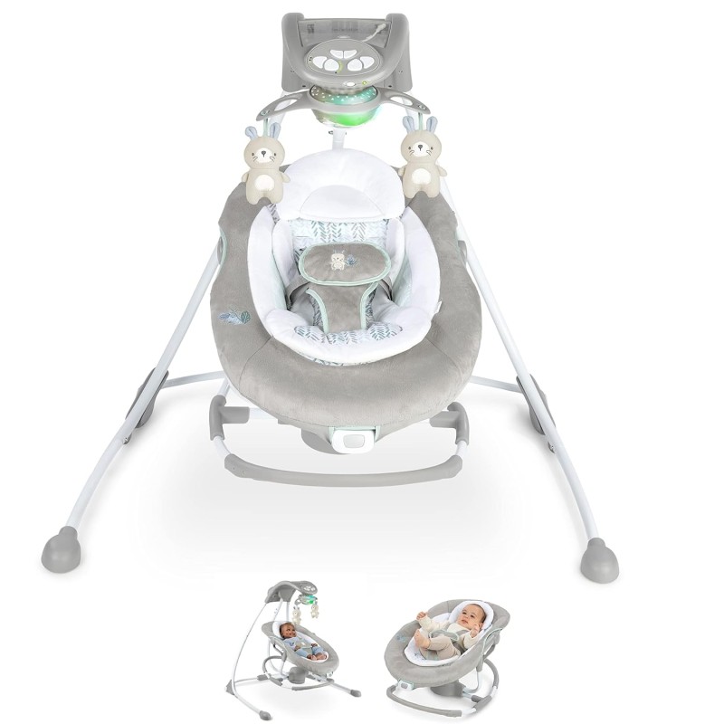 Ingenuity InLighten 2-in-1 Baby Swing & Rocker with Vibrations and Lights