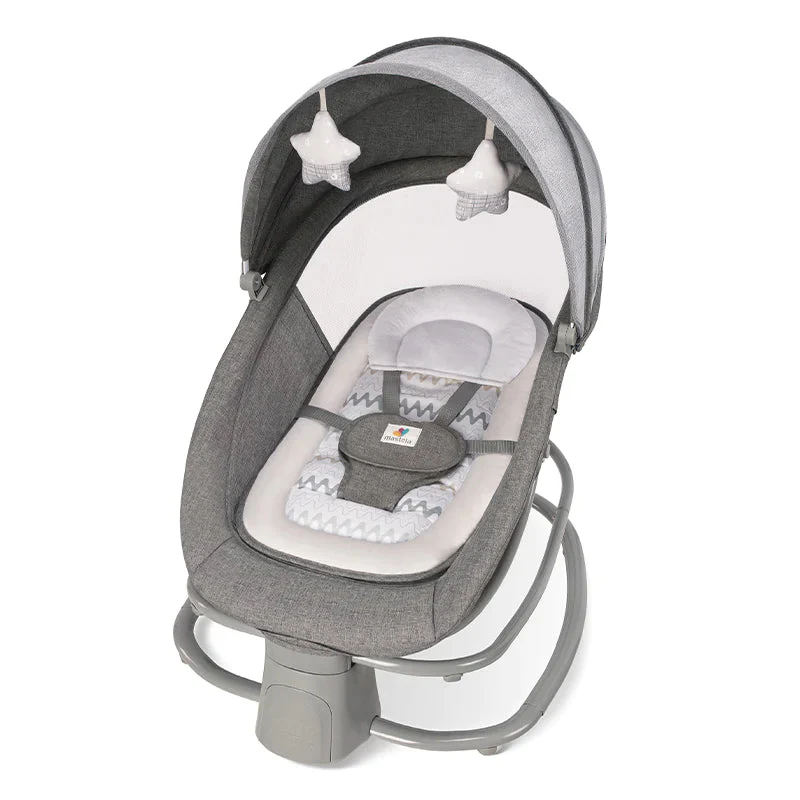 Mastela 4in1 Round Shaped Electronic Baby Swing – Grey – 8112