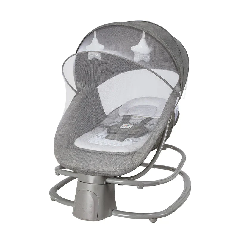 Mastela 4in1 Round Shaped Electronic Baby Swing – Grey – 8112
