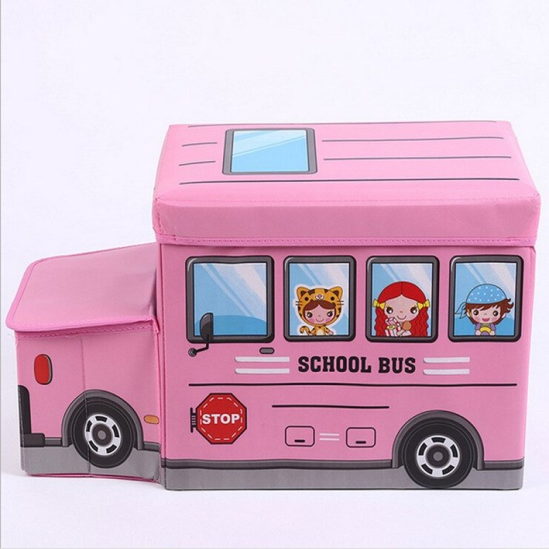 Bus Shape Storage Box (Pink) – School Van