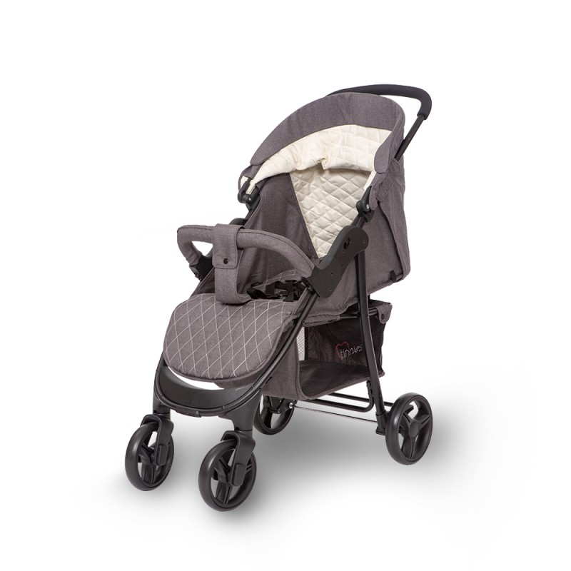 Tinnies Baby Stroller Diamond Pattern (Dark Grey) – E03-G