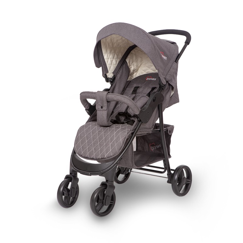 Tinnies Baby Stroller Diamond Pattern (Dark Grey) – E03-G