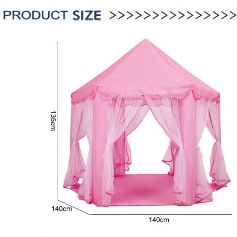 Princess Tent Girls Pink Large Playhouse With Lights for Indoor and OutdoorPrincess Tent Girls Pink Large Playhouse With Lights for Indoor and Outdoor