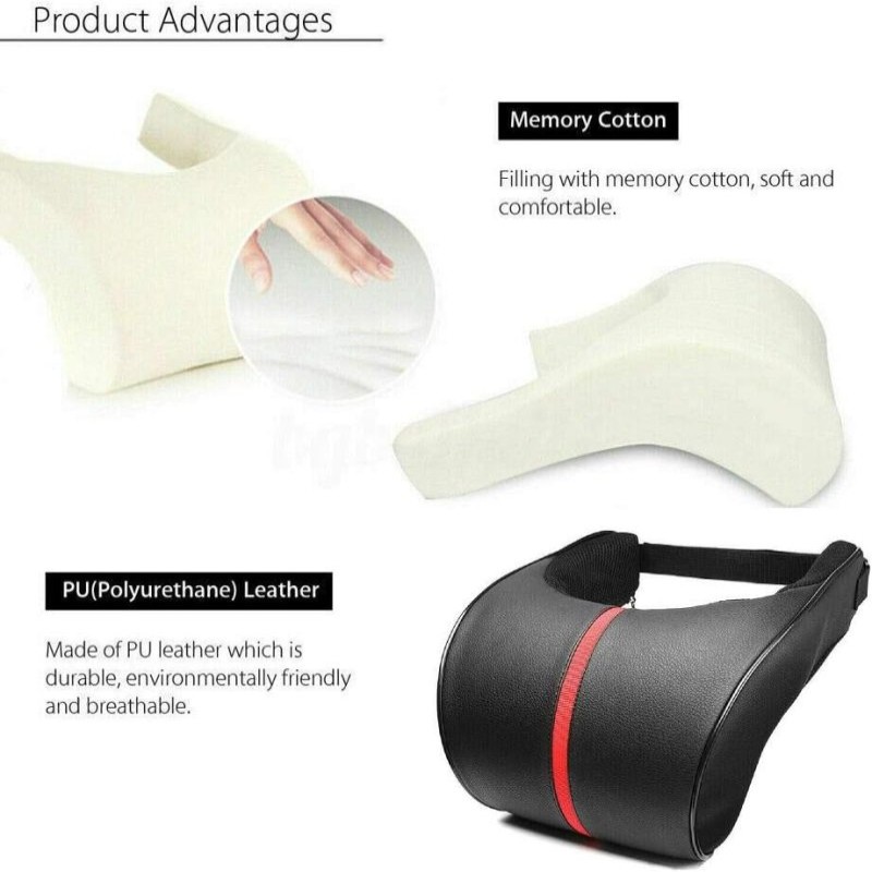 Car Headrest Neck Rest Protection Adjustable Memory leather Seat Cushion Pillow