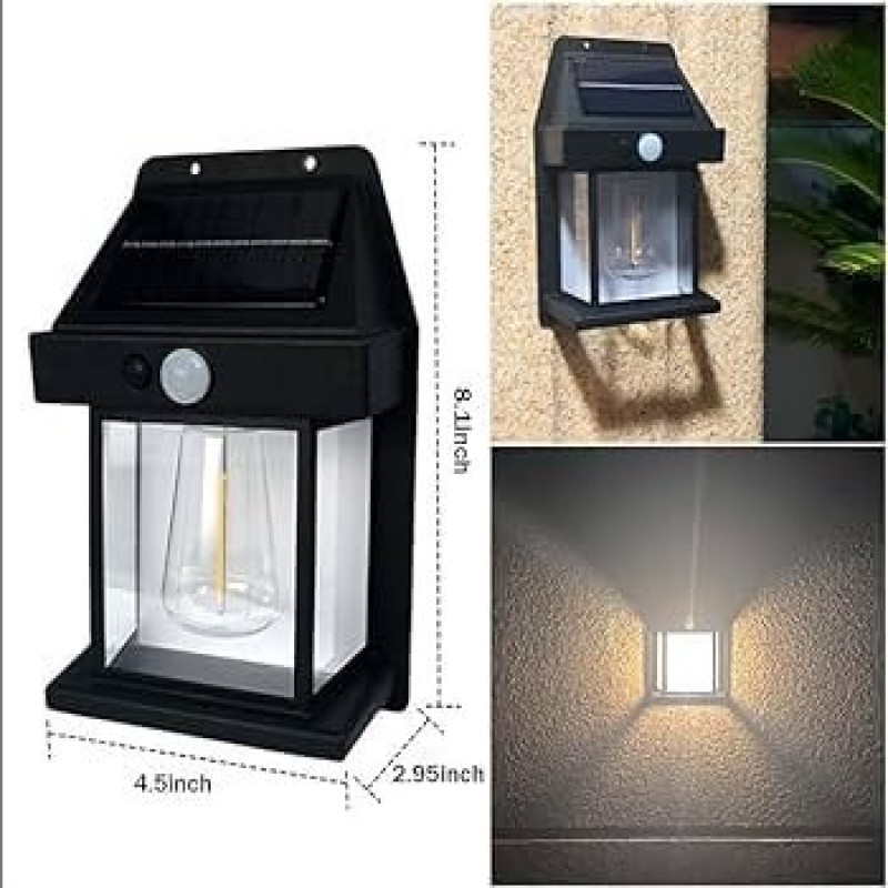 Solar Wall Lamp Outdoor Waterproof Up and Down Luminous Lighting, Solar LED Wall Light