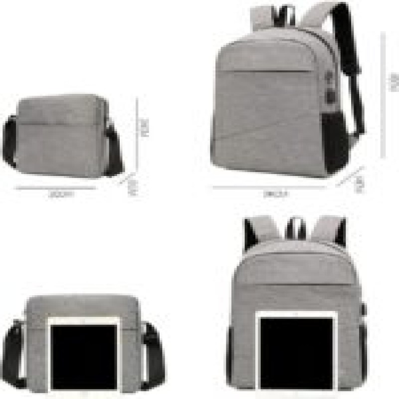 3 in 1 USB Laptop Multipurpose Laptop Backpack Set