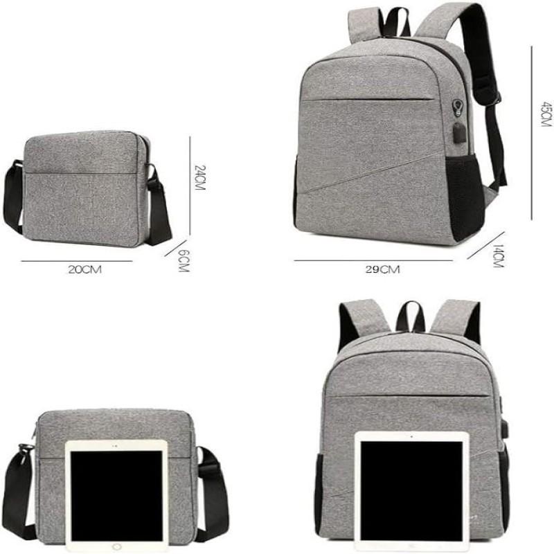 3 in 1 USB Laptop Multipurpose Laptop Backpack Set