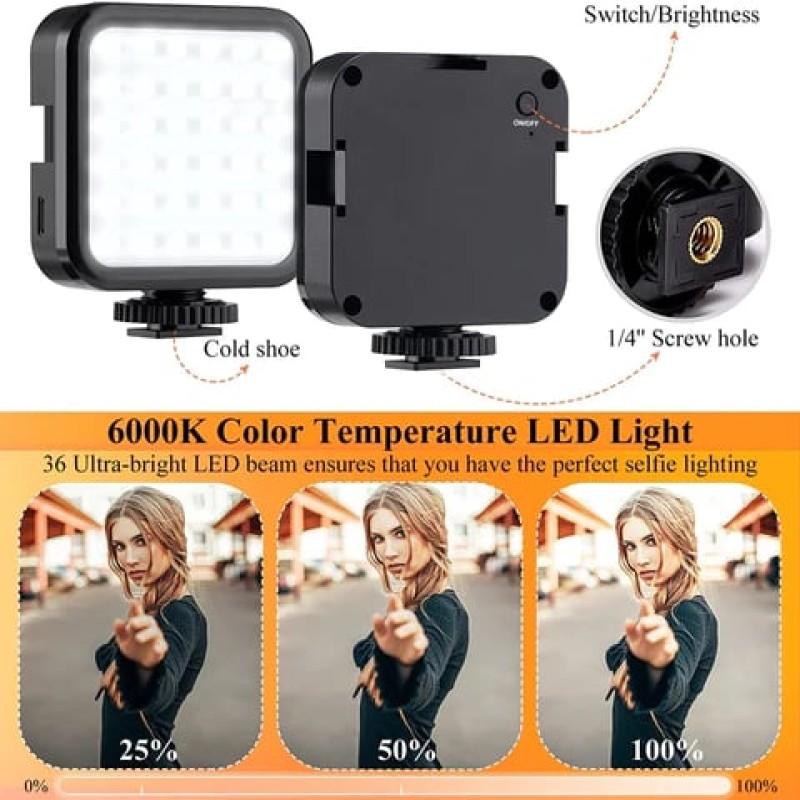 Professional video Microphone kit with Tripod Stand and LED Light