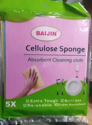 Pack of 5 Cellulose Sponge absorbent cleaning cloth