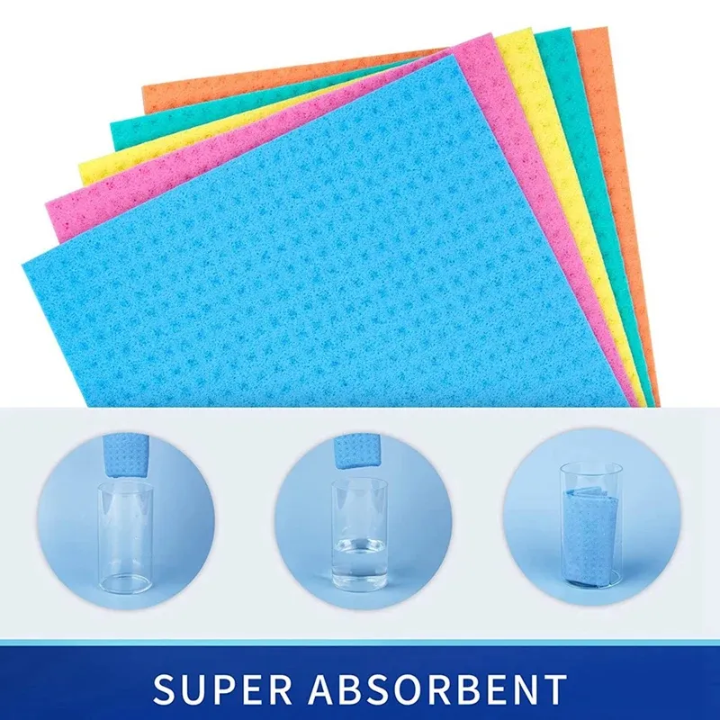 Pack of 5 Cellulose Sponge absorbent cleaning cloth