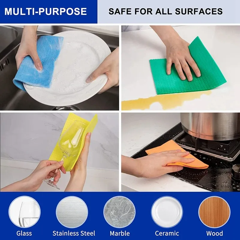 Pack of 5 Cellulose Sponge absorbent cleaning cloth