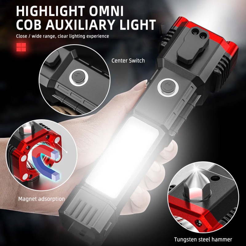 Multifunctional Portable Emergency Flashlight LED 3W Emergency Torch Light
