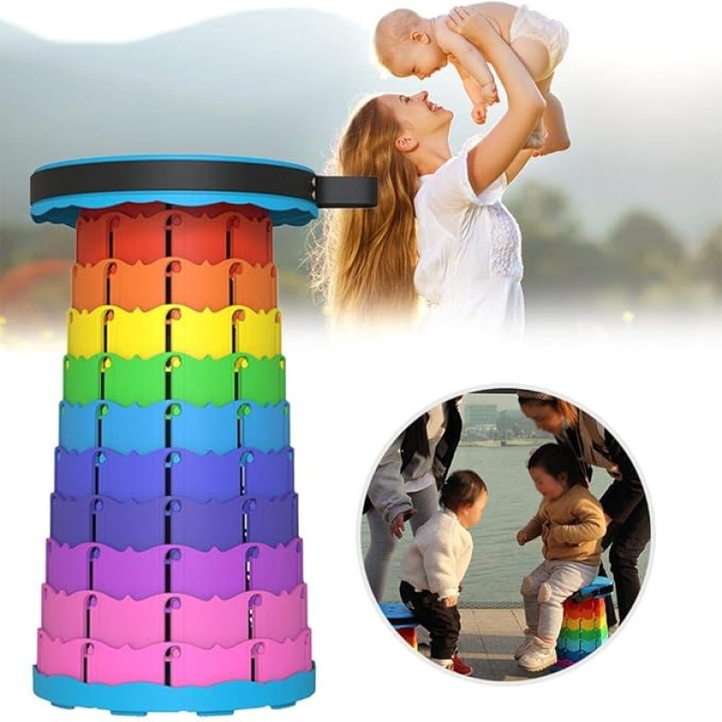 Portable Plastic Rainbow Folding Stool