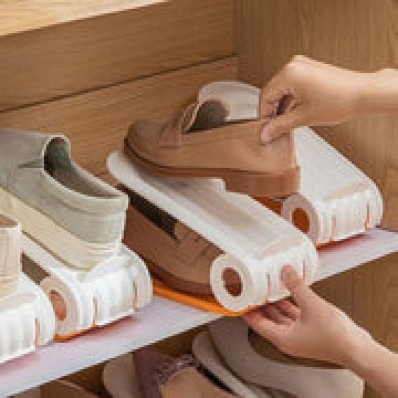 New Adjustable 2 Level Shoe Slots Organizer Hi Quality