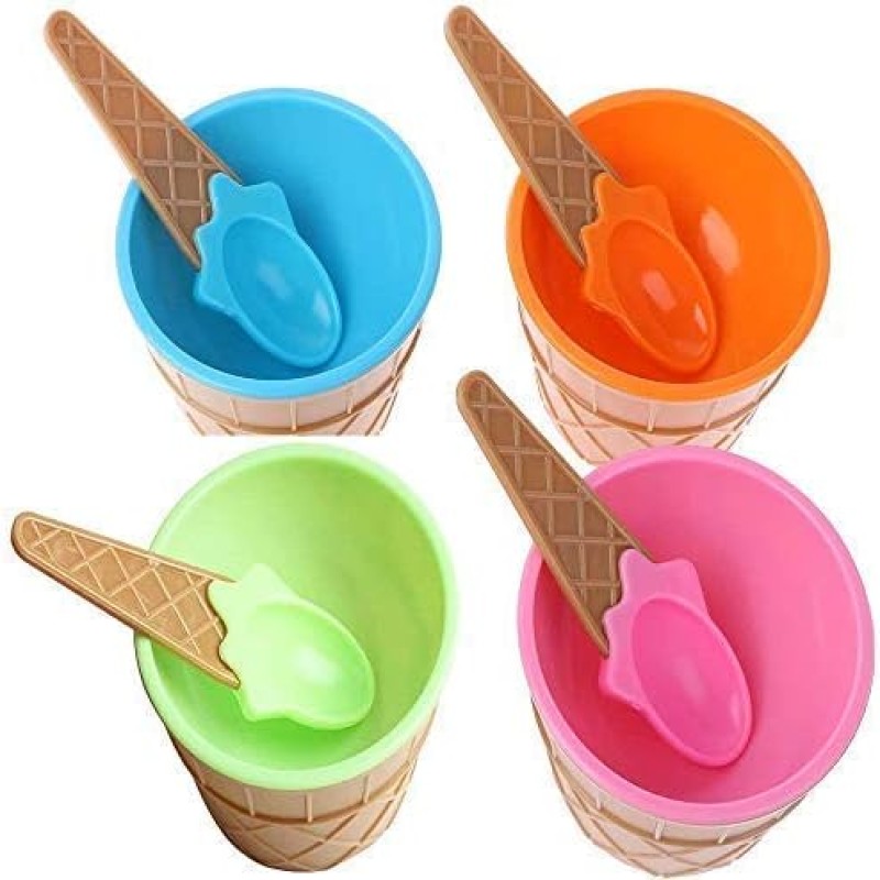 2 Ice Cream Cups WIth Spoon