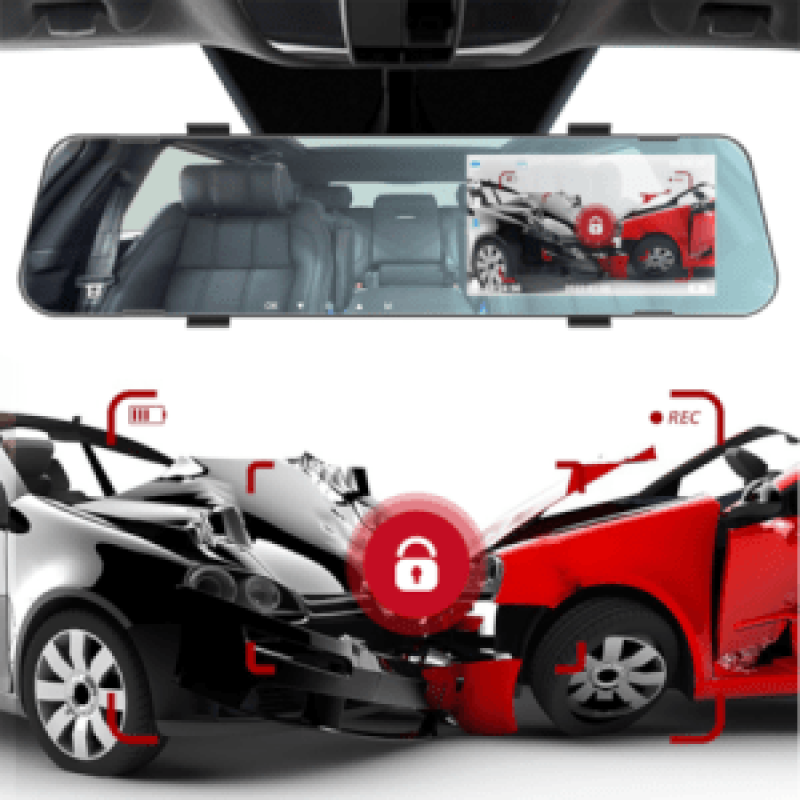 Dual Camera Car DVR Rearview Mirror With 4.3? Screen