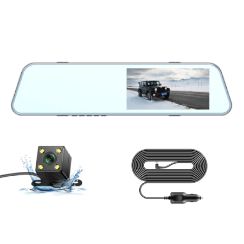 Dual Camera Car DVR Rearview Mirror With 4.3? Screen