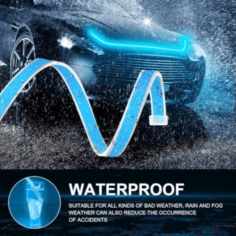 Waterproof Flexible LED Hood Daytime Running Light – White
