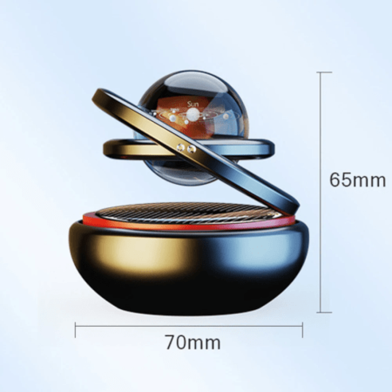 Solar Rotating Double-Ring Crystal Car Air Freshener