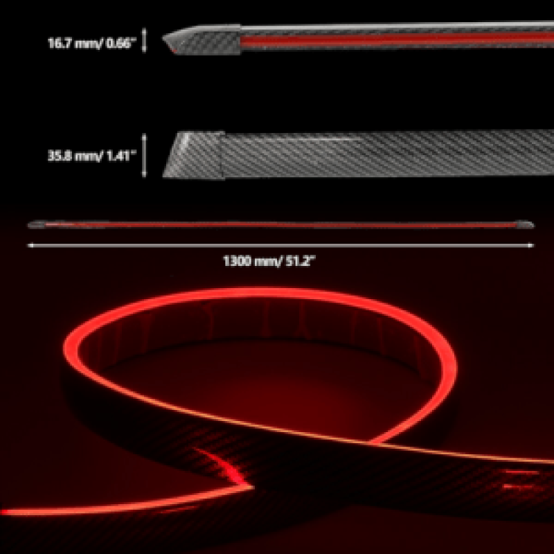 130CM Flexible LED Rear Spoiler Light – Brake, Turn Signal, and DRL