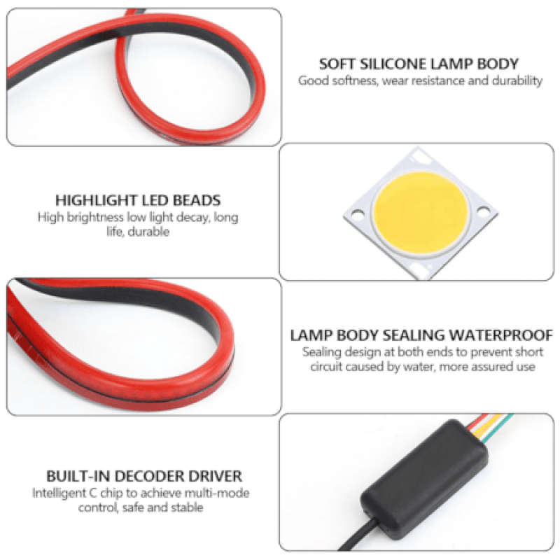100CM LED Car Strip Light – Third Brake Light with Turn Signal Flasher