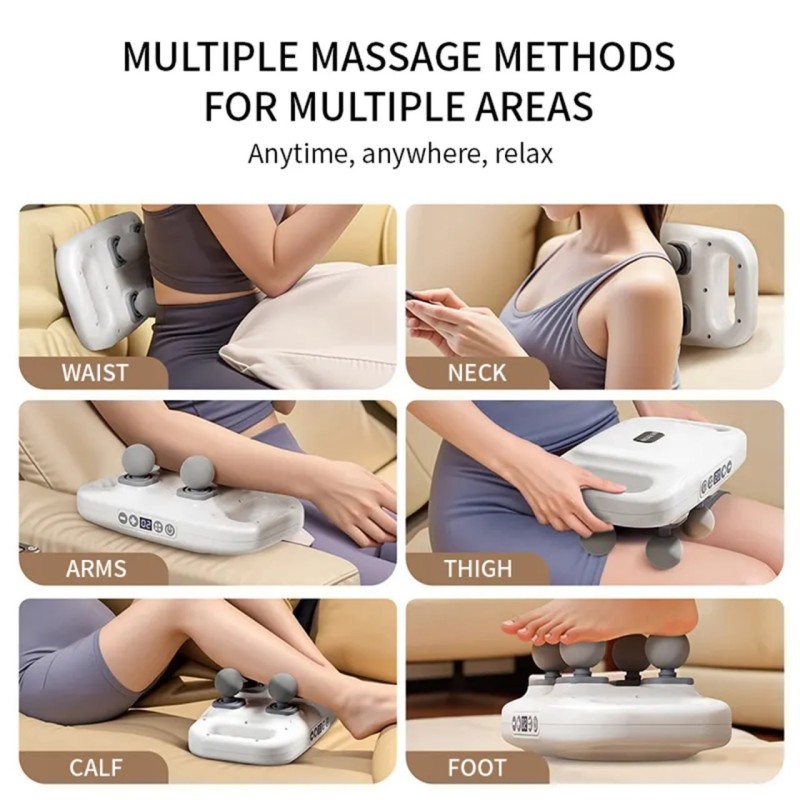 4 Head Massage Gun Deep Tissue Fascia Gun Suitable for Handheld Massagers for Massaging Feet, Legs, Waist, Back and Neck