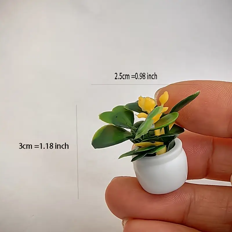 4Pcs Miniature Artificial Potted Plants Set