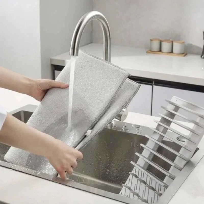 Dish Drying Mat Multipurpose Plates Rack, Microfibre Absorbent Mat Pot Lid Holder