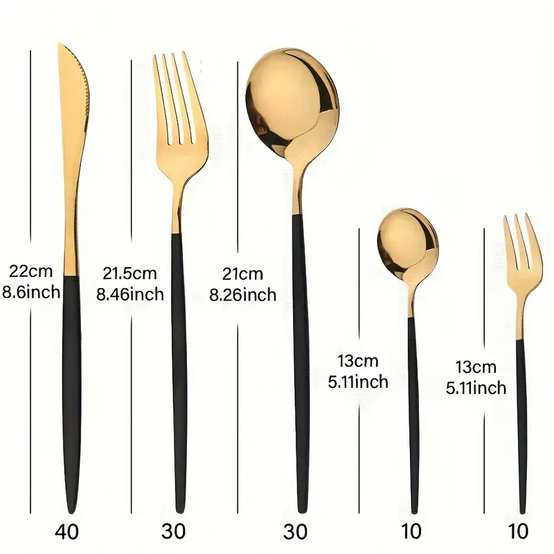 30pcs Stainless Steel Cutlery Set - Elegant Utensils with a Mirror Finish, Dishwasher Safe, Including Forks, Knives, And Spoons