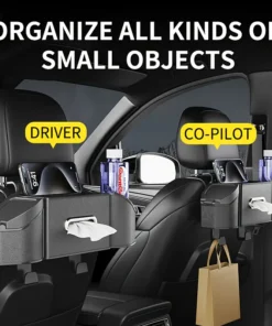 Car Seat Back Organizer with Cup Holder , Trash Can, Tissue Holder & Phone Pocket