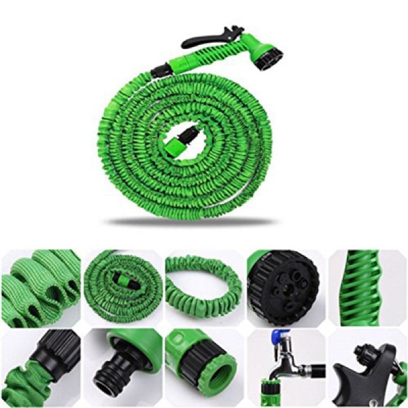 Magic Hose Stretchable Water Spray Pipe 125 Ft with multi-function spray gun