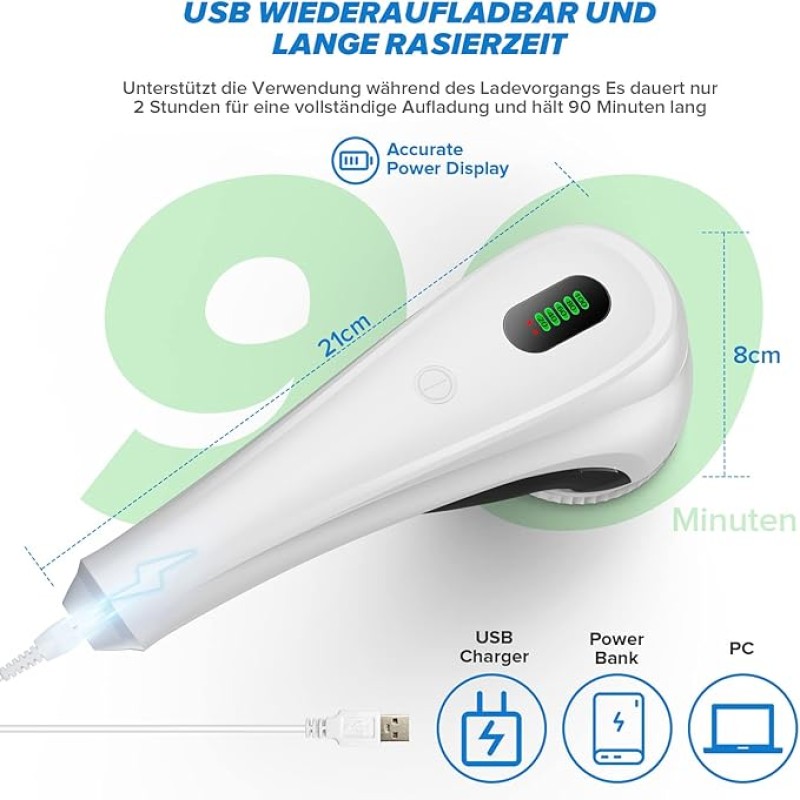 M-23 Electric Lint Shaver with LED Indicators, USB Charge, Electric Lint Remover