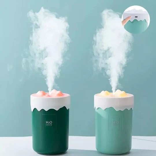 Snow Mountain Air Humidifier, USB Mini Portable Car Air Purifier