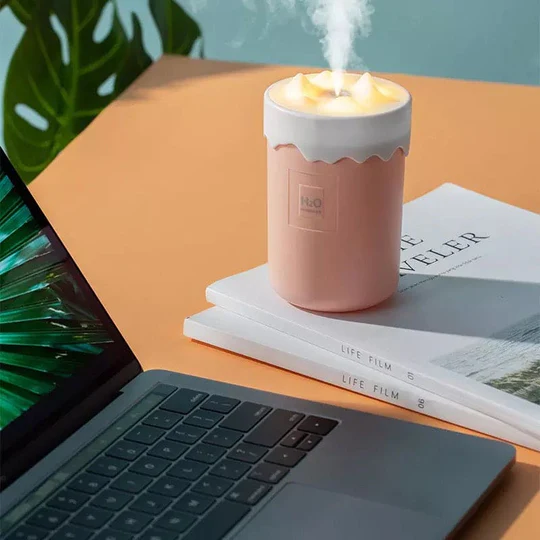 Snow Mountain Air Humidifier, USB Mini Portable Car Air Purifier